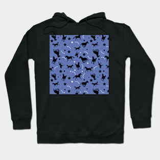 Galloping Horses Purple and Black Hoodie